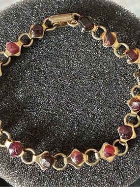 Gold-Tone Bracelet with Amber Gem Accents